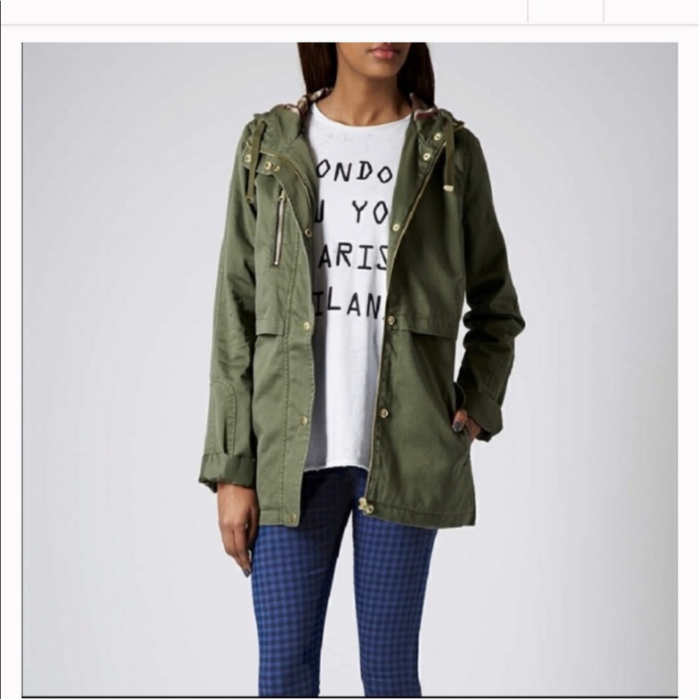 Topshop olive green Military jacket
